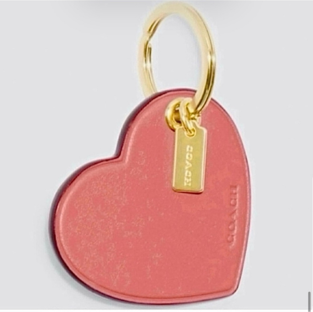 Coach Pink Leather Keychain
